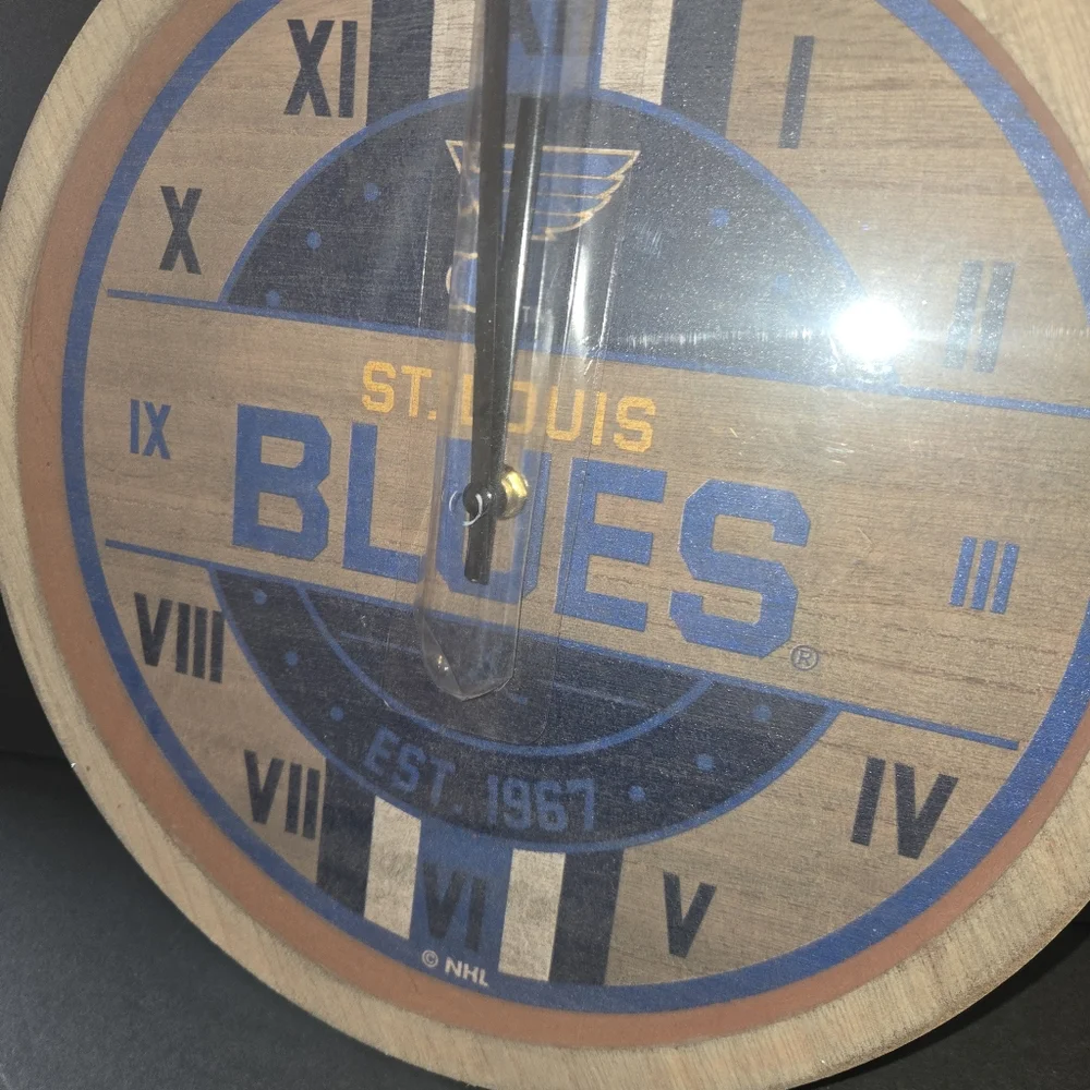 RARE NEW NHL ST. LOUIS BLUES WOOD FRAME CLOCK FOCO FACTORY SEALED W/ TAGS